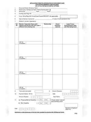 echs smart card upgradation form online|echs beneficiaries mob app.